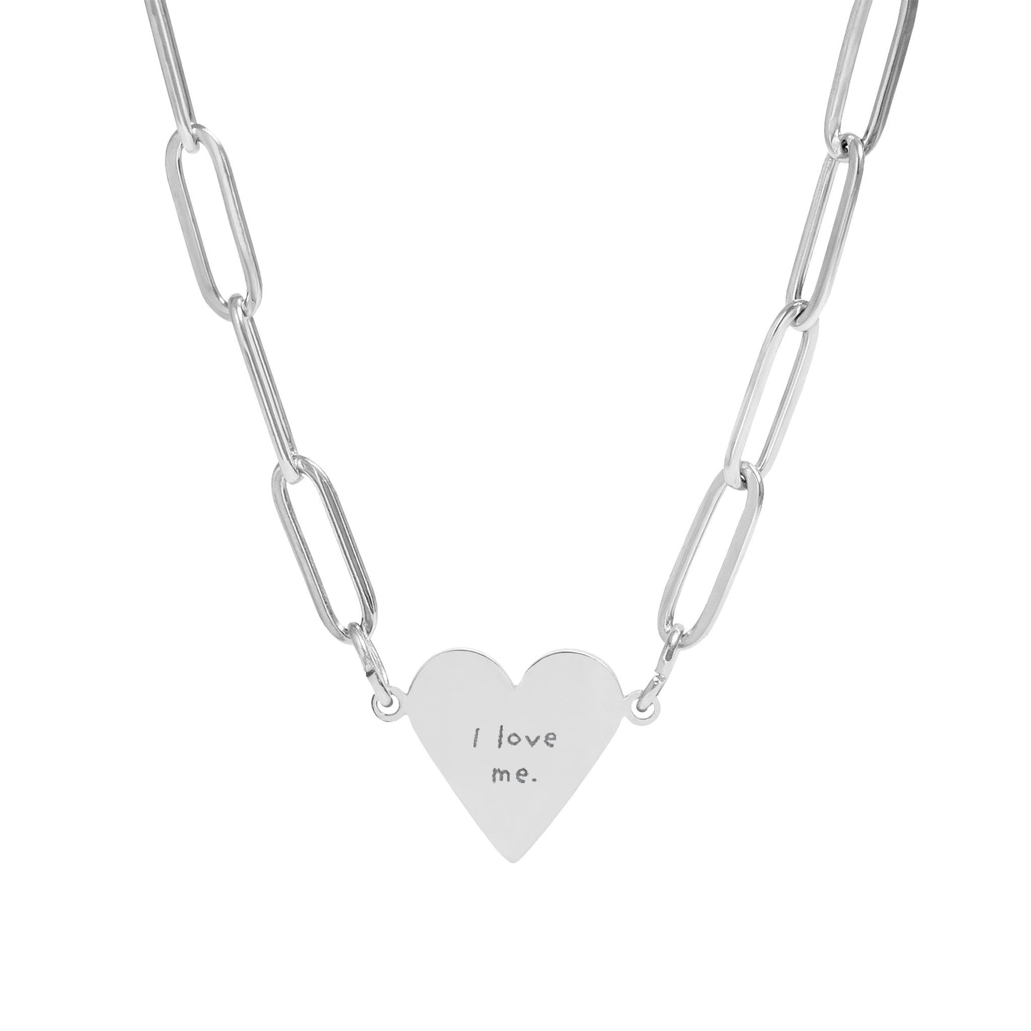 Paperclip Heart Necklace — "I Love Me"